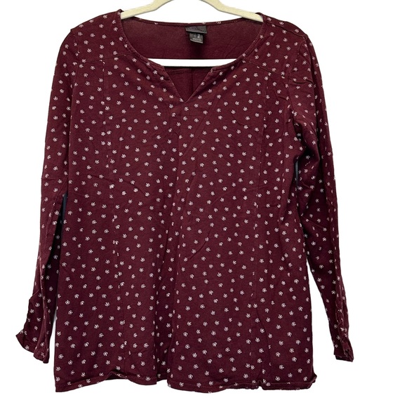 Oh Baby by Motherhood Maternity Maroon Floral Long-Sleeve Top - Size M - Picture 1 of 9